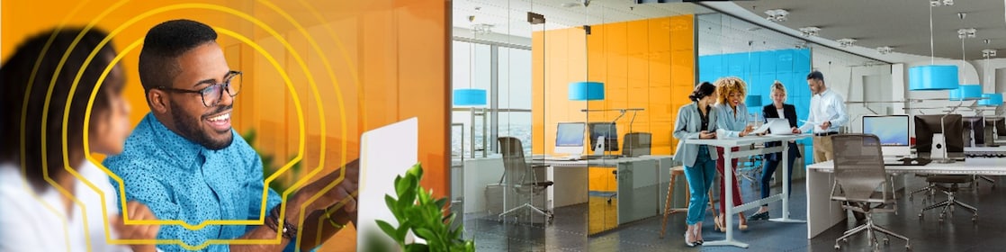 Man and Woman in Office