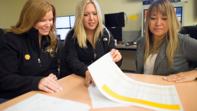 three ladies with some work