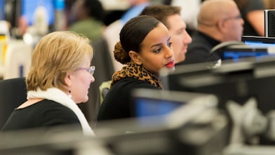 Man making phone call using his headset