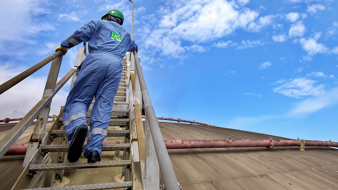 Operator works on site