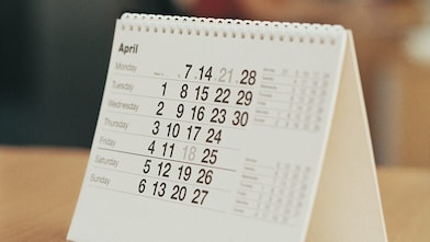 Calender on table