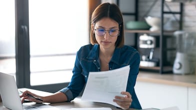 Women working at home and reading