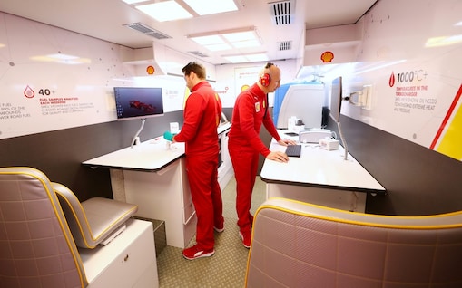 Scuderia Ferrari car in garage