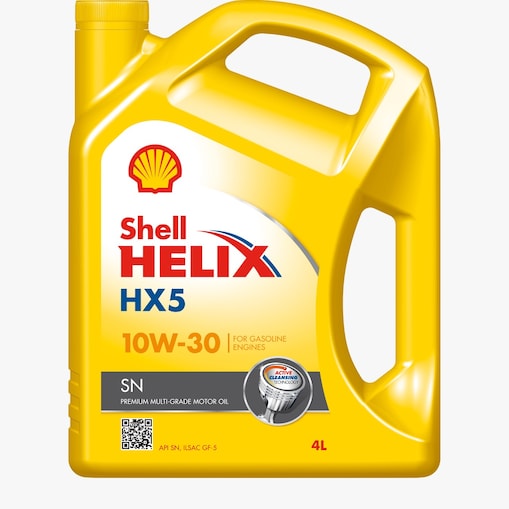 Packshot of Shell Helix HX5 SN 10W-30