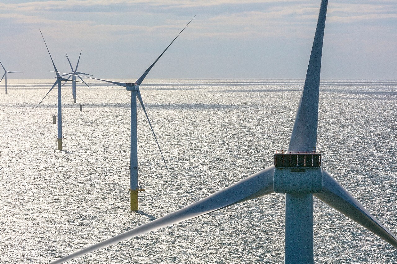 Windmills at an open area