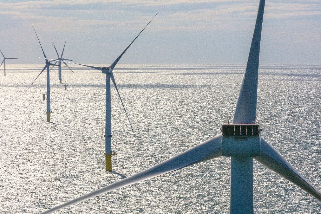Windmills at an open area
