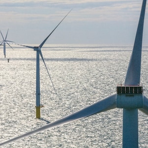 Windmills at an open area