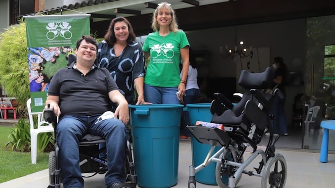 Leonam Branco, legal counsel for Shell's oil and gas production operations in Brazil, who has developed ALS with Adriana Valente from Enable Brasil and Maria Teresa Stengel from One by One,  an NGO supported by Enable Brasil to provide wheelchairs to children.