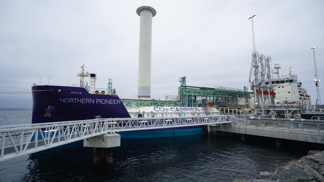 The Northern Lights terminal where the CO₂  is received by ship ready for storage.