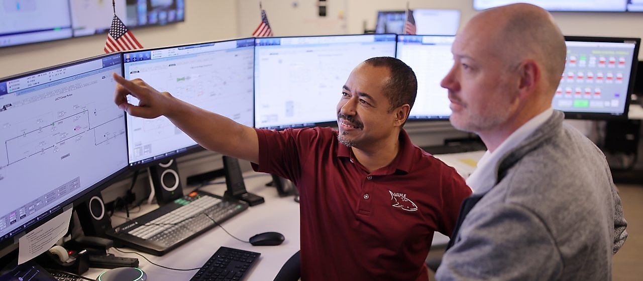 Whale Control room computer screens