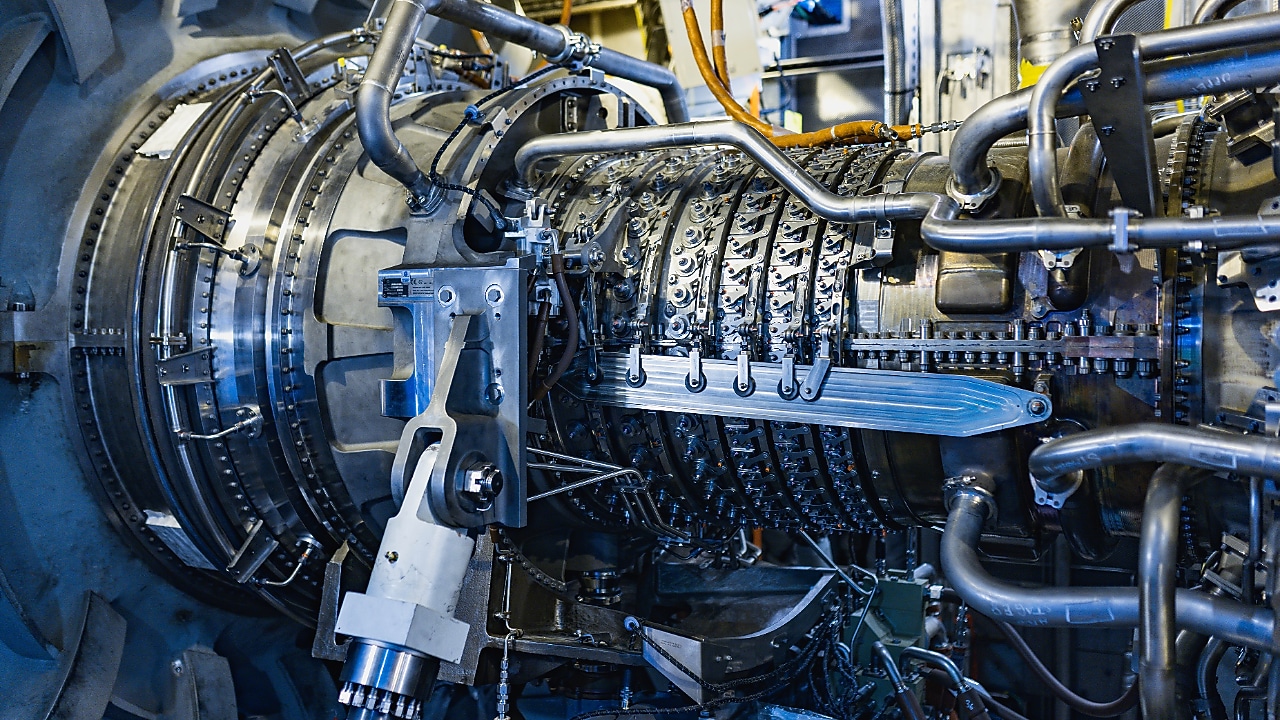 One of four gas turbines installed at LNG Canada.