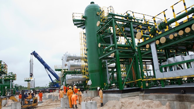 The central processing facility in Tunu. The gas-gathering project is part of the Southern Swamp Associated Gas Solutions.