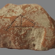 The edge of a large storage jug, one of the artefacts  found during the excavation.