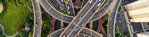Arial view of highway interchange