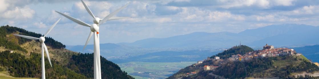 Wind turbines in the Italian countryside