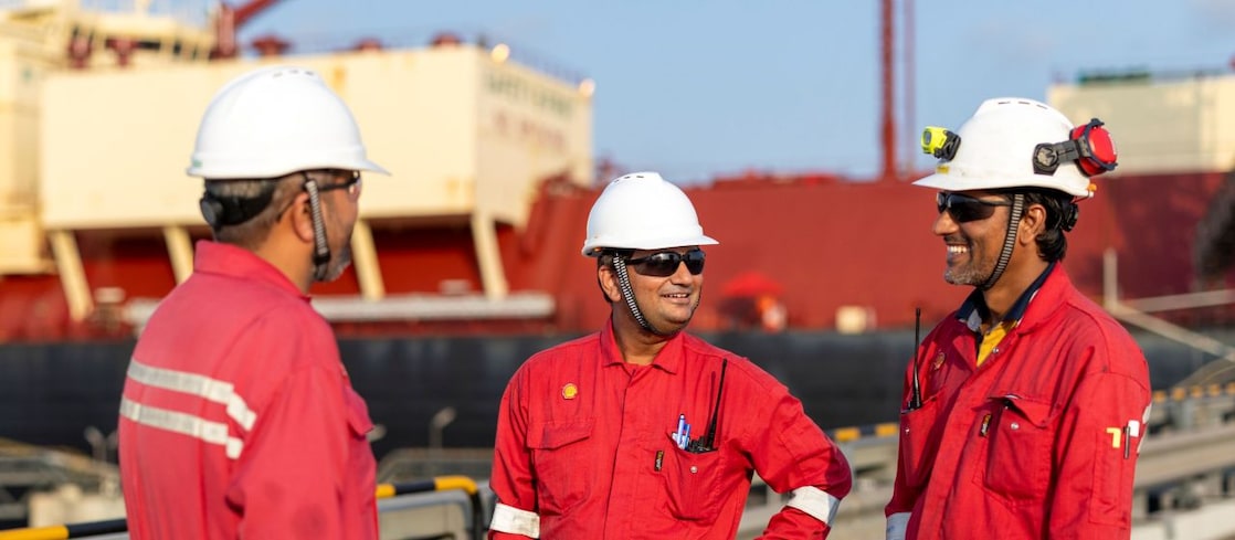 Three workers at site