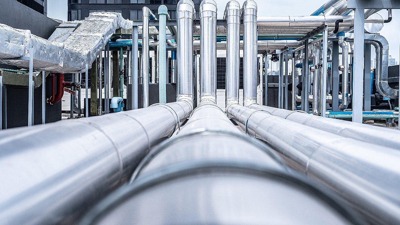 Industrial piping and equipment used in Direct Air Capture (DAC) processes.