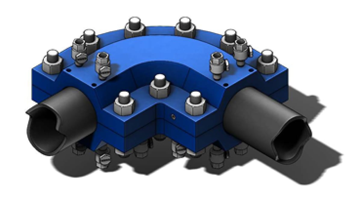 Drawing of a 3D printed clamp