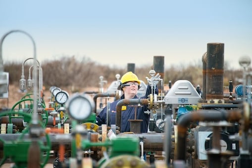 woman checking valves