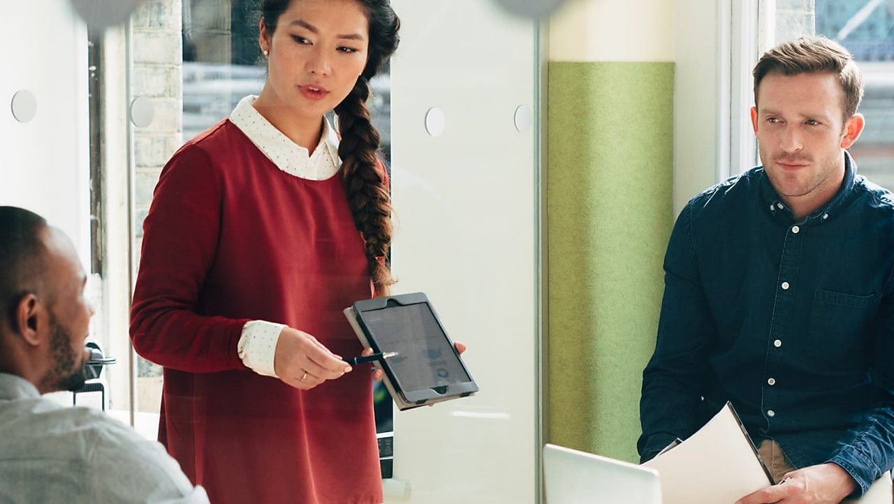 Woman conducting a meeting