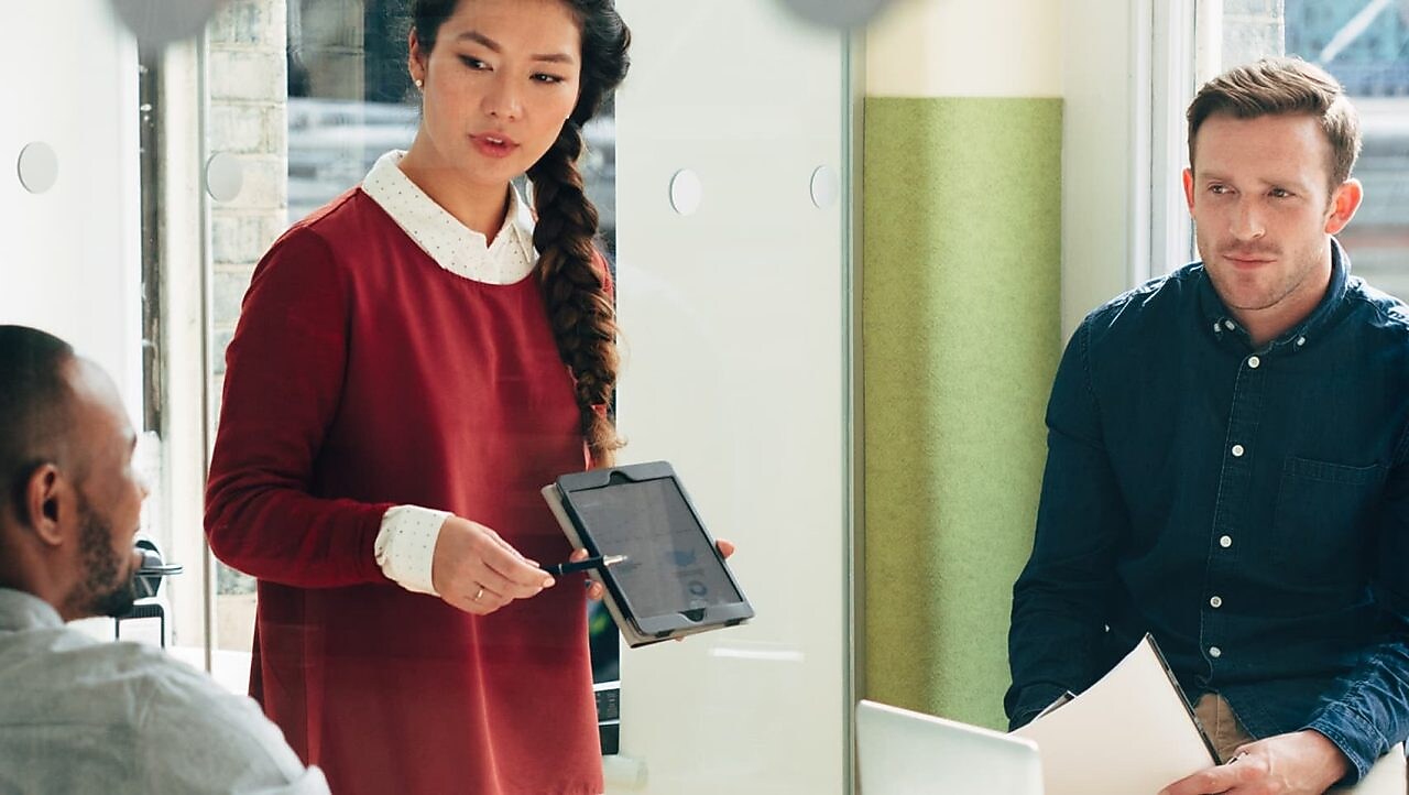 Woman conducting a meeting