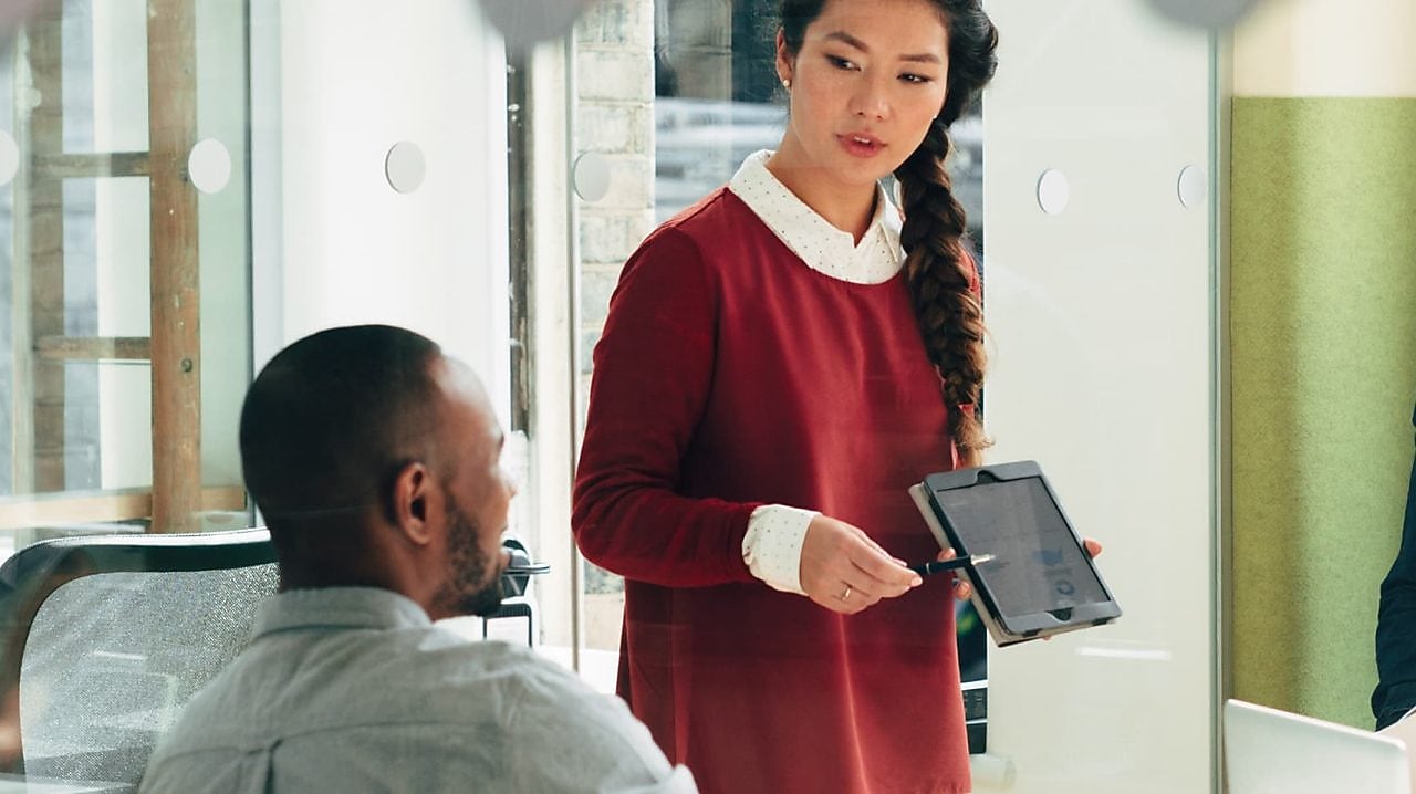 Woman conducting a meeting