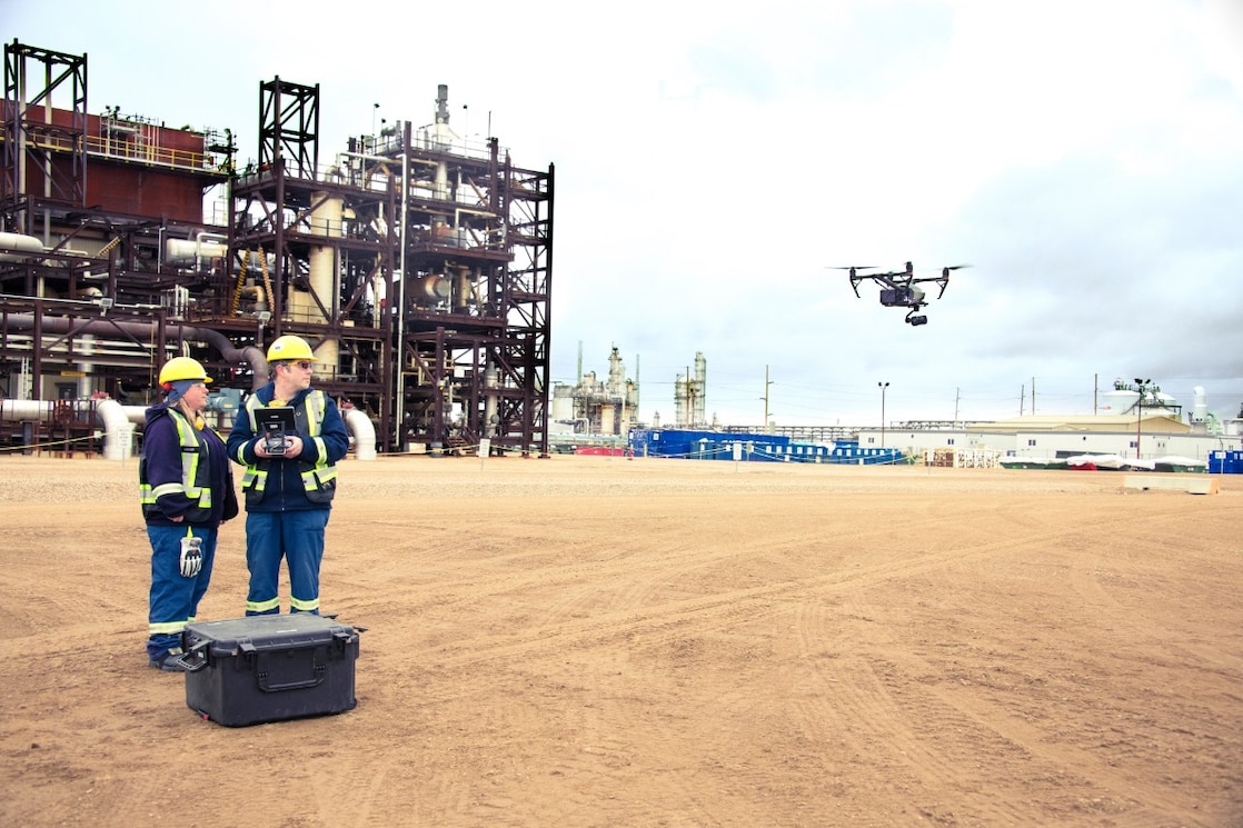 Man flying drone