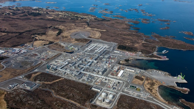Aerial view of Nyhamna processing plant