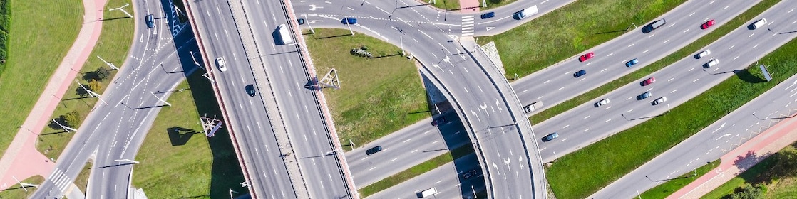 overhead view of a motorway