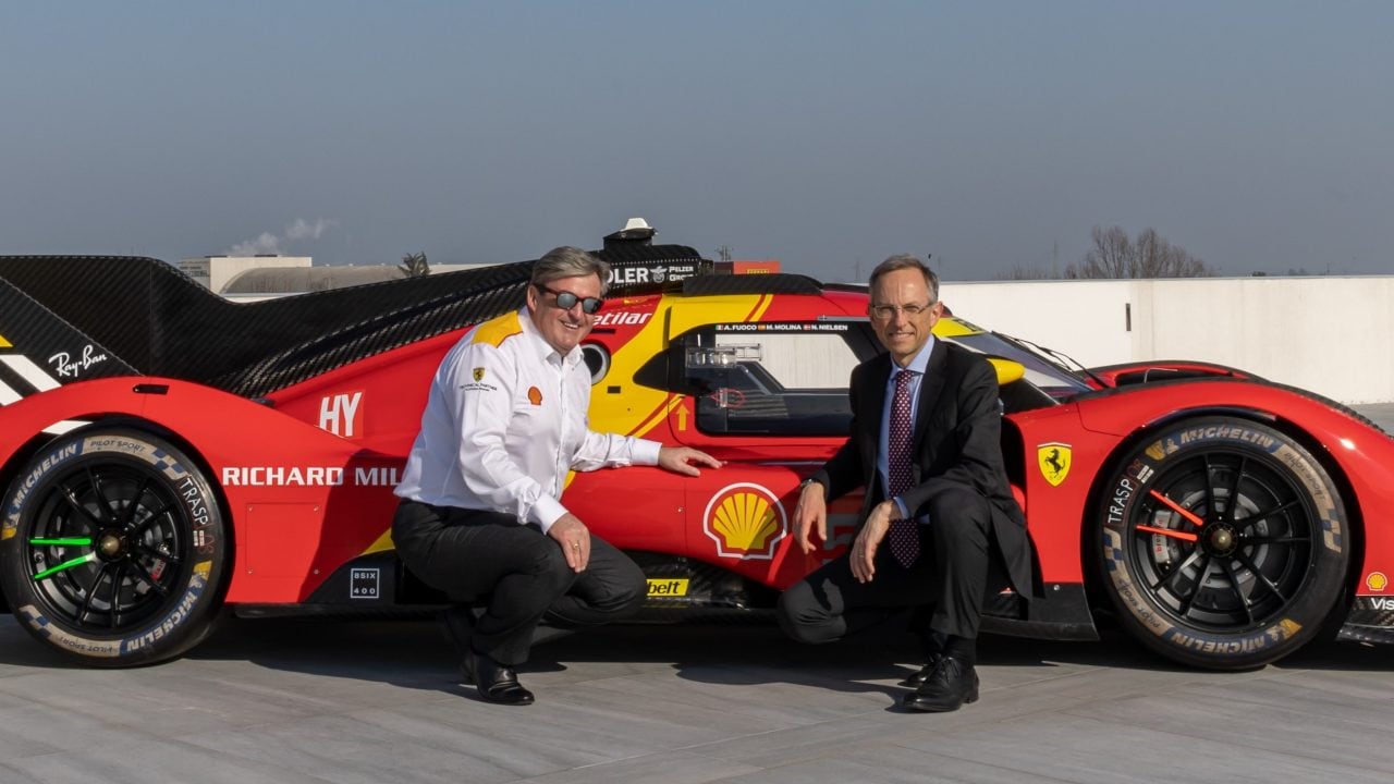 István Kapitány, Global Executive Vice President for Shell Mobility and Benedetto Vigna, Ferrari CEO