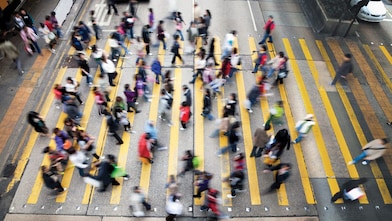 people crossing on road