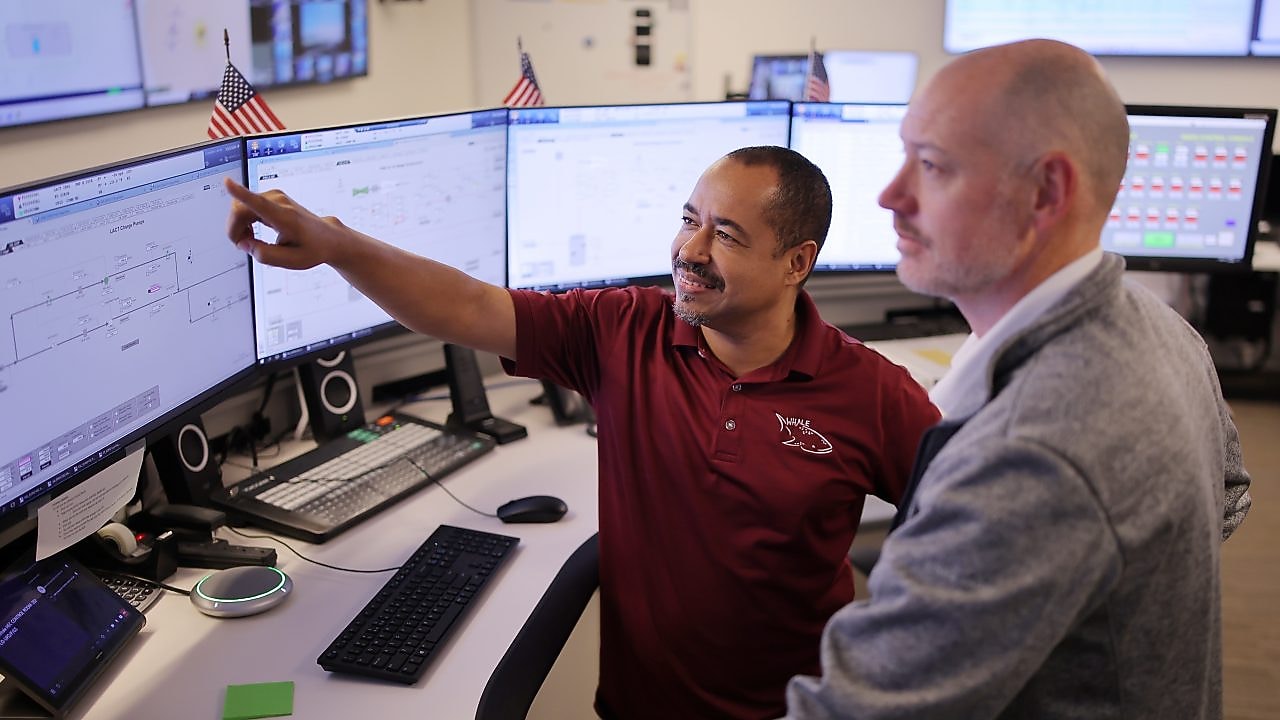 Whale Control room computer screens