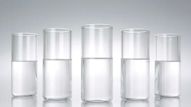 GTL liquid products in glass jars