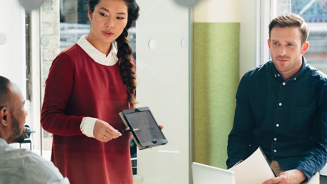 Woman conducting a meeting