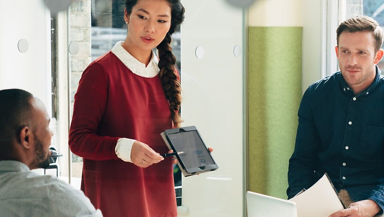 Woman conducting a meeting