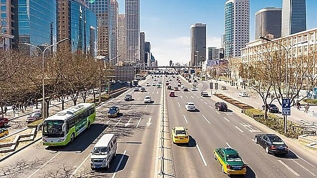 Vehicles running on a highway