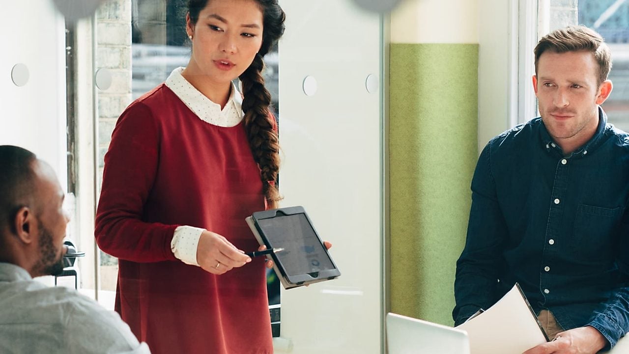 Woman conducting a meeting