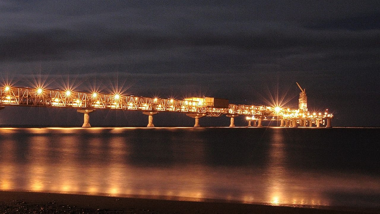 LNG plant by night
