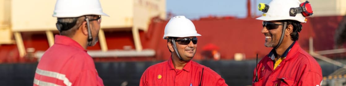 Three workers at site