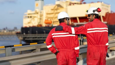 Two workers at site