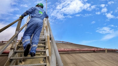 Operator works on site