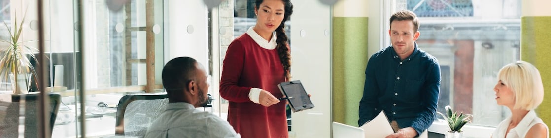 Woman conducting a meeting
