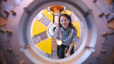 Women inspecting equipement