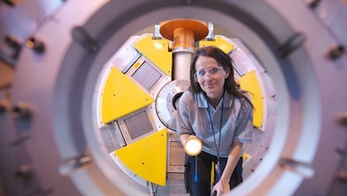 Women inspecting equipement