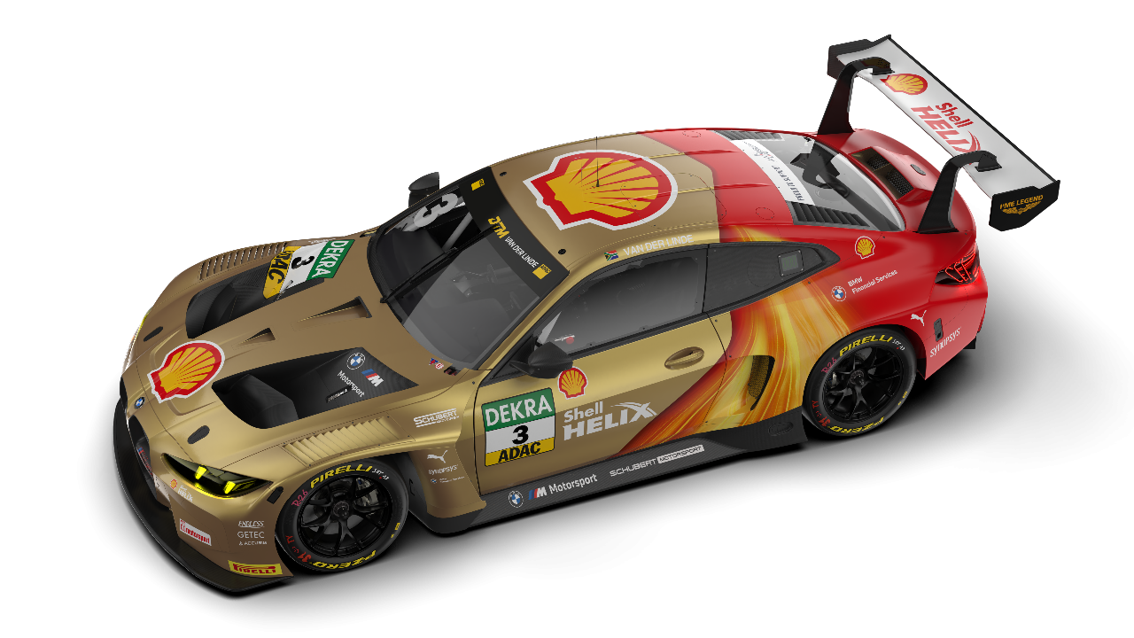 BMW DTM race car crosses the finish line at DTM Oschersleben 2025