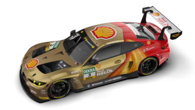 BMW DTM race car crosses the finish line at DTM Oschersleben 2025