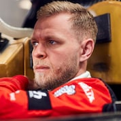 BMW WEC driver Kevin Magnussen sat in his car ahead of the WEC Qatar 2025