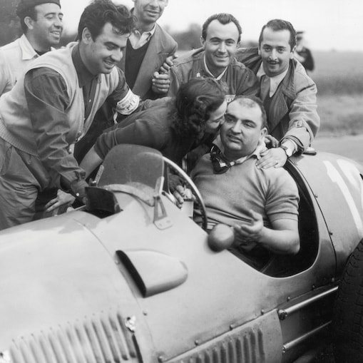 Ferrari's first race win. Froilan Gonzalez. British Grand Prix, 14 July 1951
