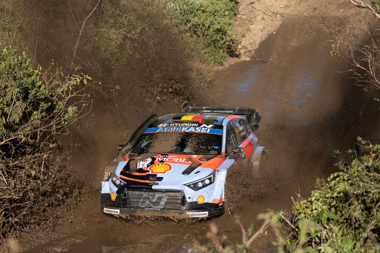 Hyundai WRC car at WRC Rally Kenya 2025