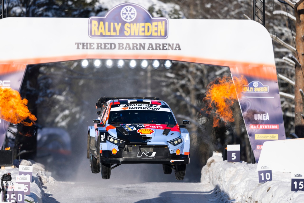 Hyundai WRC car at WRC Rally Sweden 2025